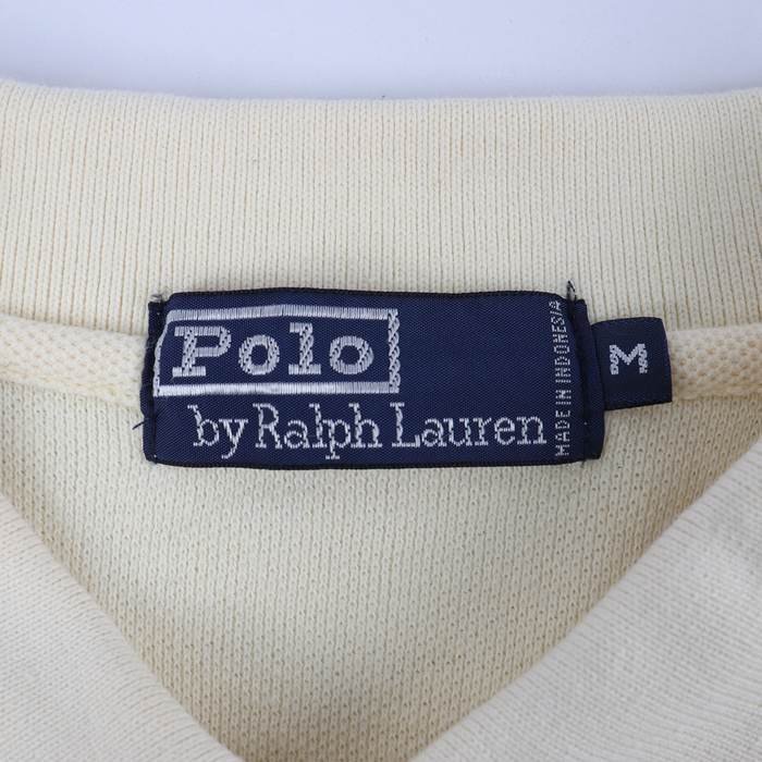 ポロ・ラルフローレン ポロシャツ 半袖 ポニーロゴ シンプル 無地 トップス コットン100% メンズ Mサイズ イエロー POLO RALPH LAUREN_画像2