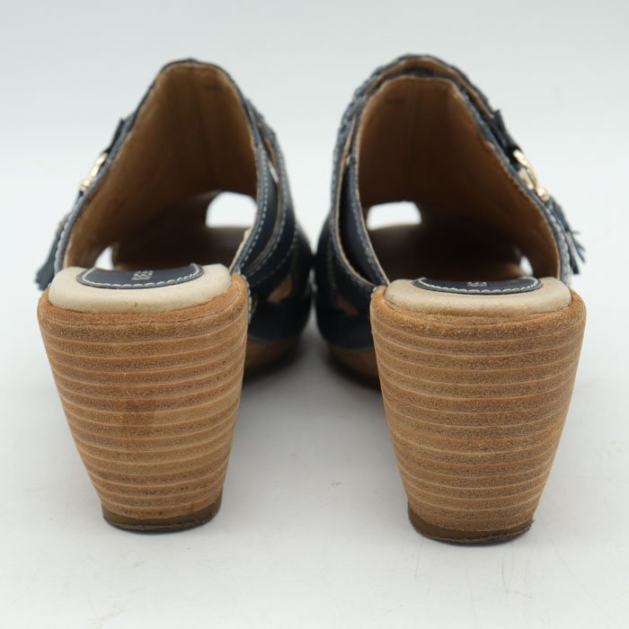 リーガル サボサンダル ミュール レザー ウェッジソール ブランド シューズ 靴 レディース 23cmサイズ ブルー REGAL_画像5
