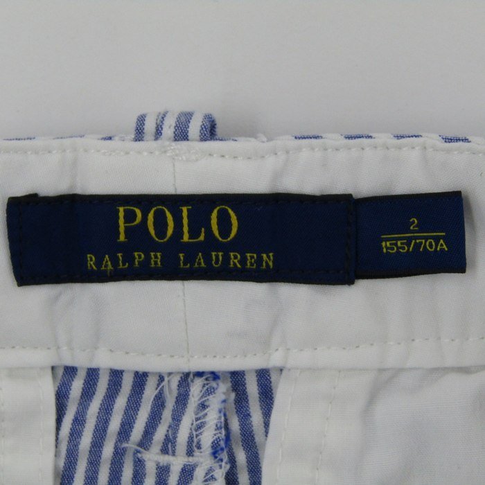  Polo * Ralph Lauren шорты полоса кальмар li рисунок низ хлопок женский 2 155/70A размер голубой POLO RALPH LAUREN