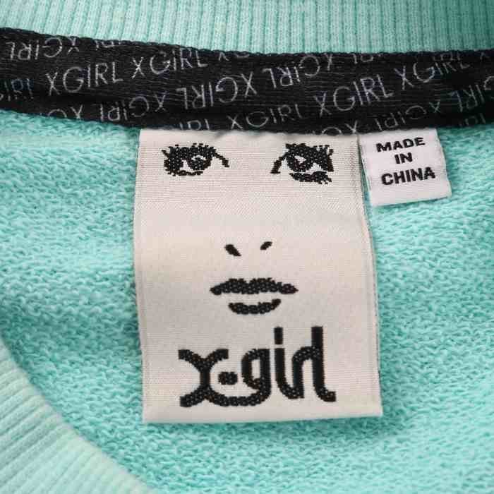  X-girl тренировочный футболка длинный рукав Street стрейч cut and sewn tops женский 2 размер голубой X-girl