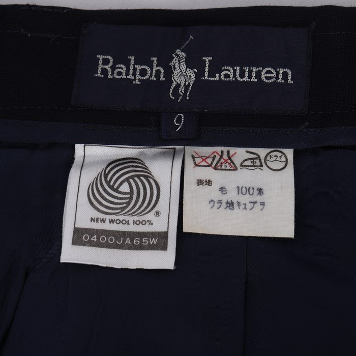 ラルフローレン Aラインスカート 無地 ウール100％ ボトムス レディース 9サイズ ネイビー RALPH LAUREN_画像6