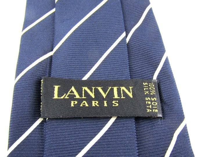 ランバン ブランドネクタイ ストライプ柄 シルク フランス製 メンズ ブラック LANVIN_画像3