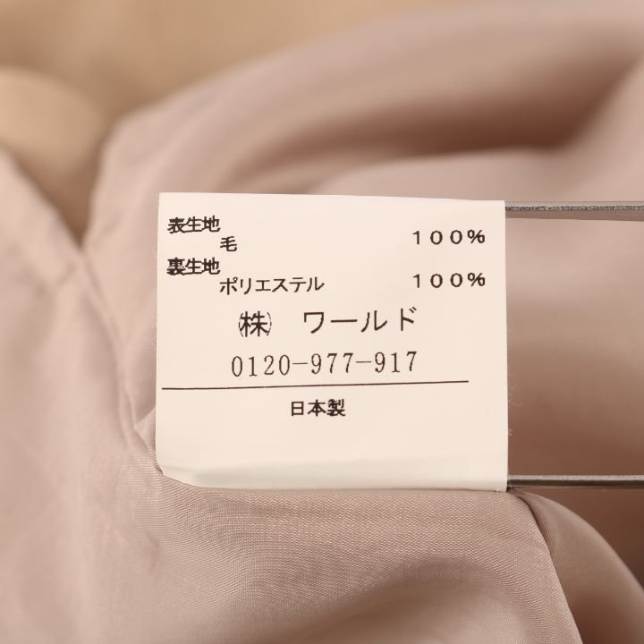 アンタイトル ワンピース 半袖 膝丈 ウール100% シンプル 無地 日本製 レディース 2サイズ ベージュ UNTITLED_画像5