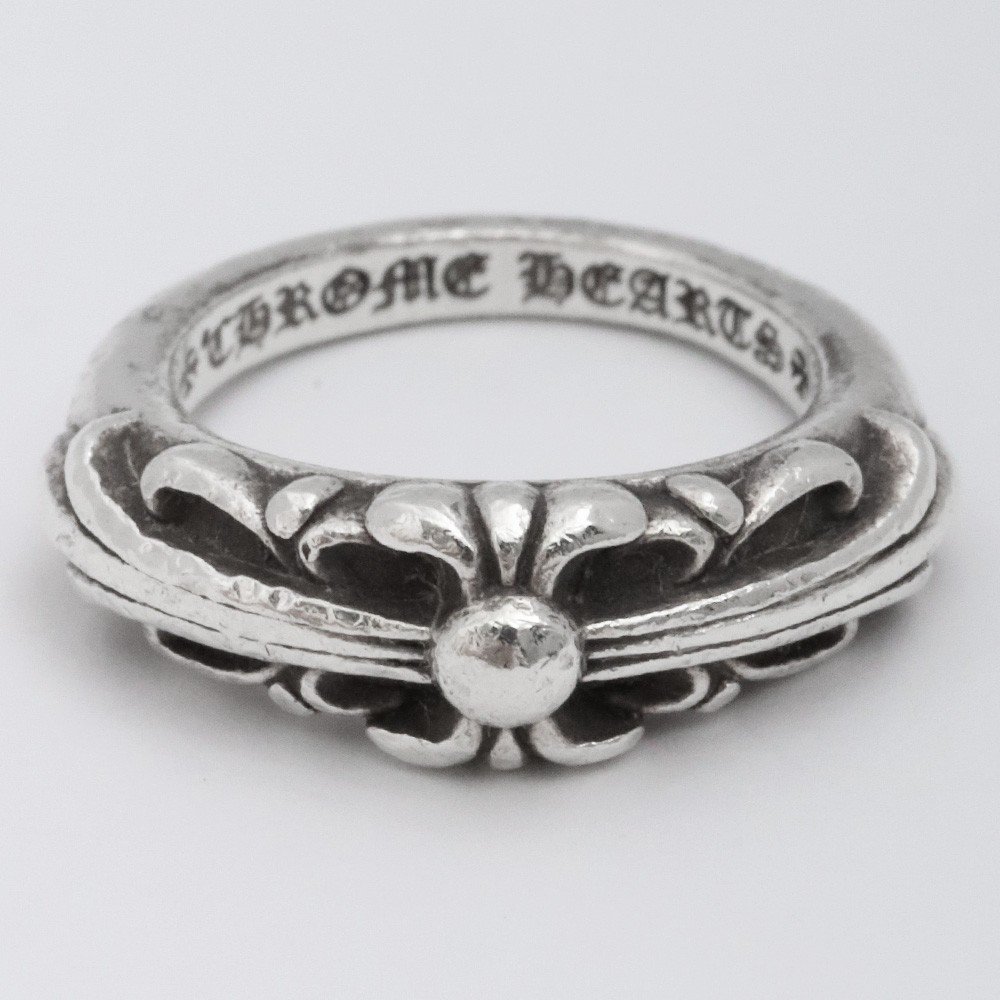 4号 CHROME HEARTS BABY CLASSIC FLORAL CROSS RING シルバー クロムハーツ ベイビークラシック フローラルクロス リング 指輪