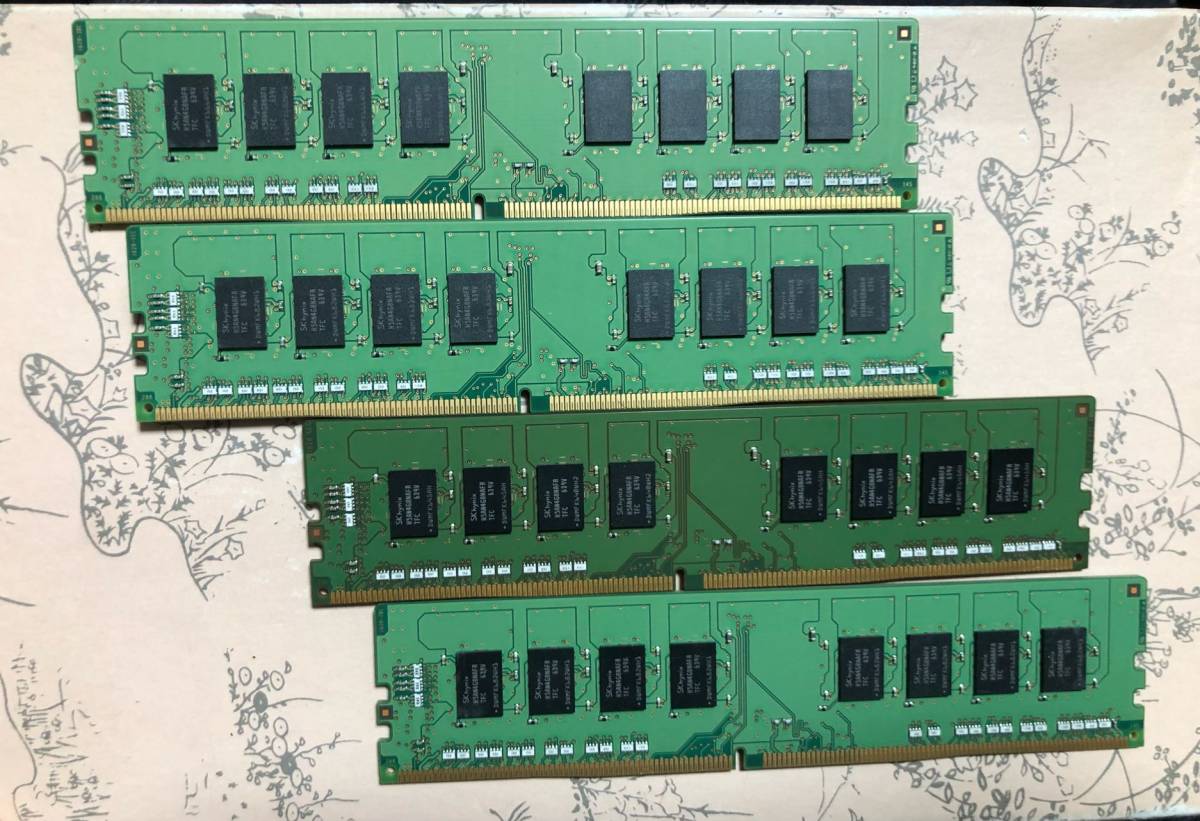 メモリ サーバーパソコン用 SK hynix (DDR4-2133P) ECC Registered 8GBx4枚合計32GB 動作品・_画像2
