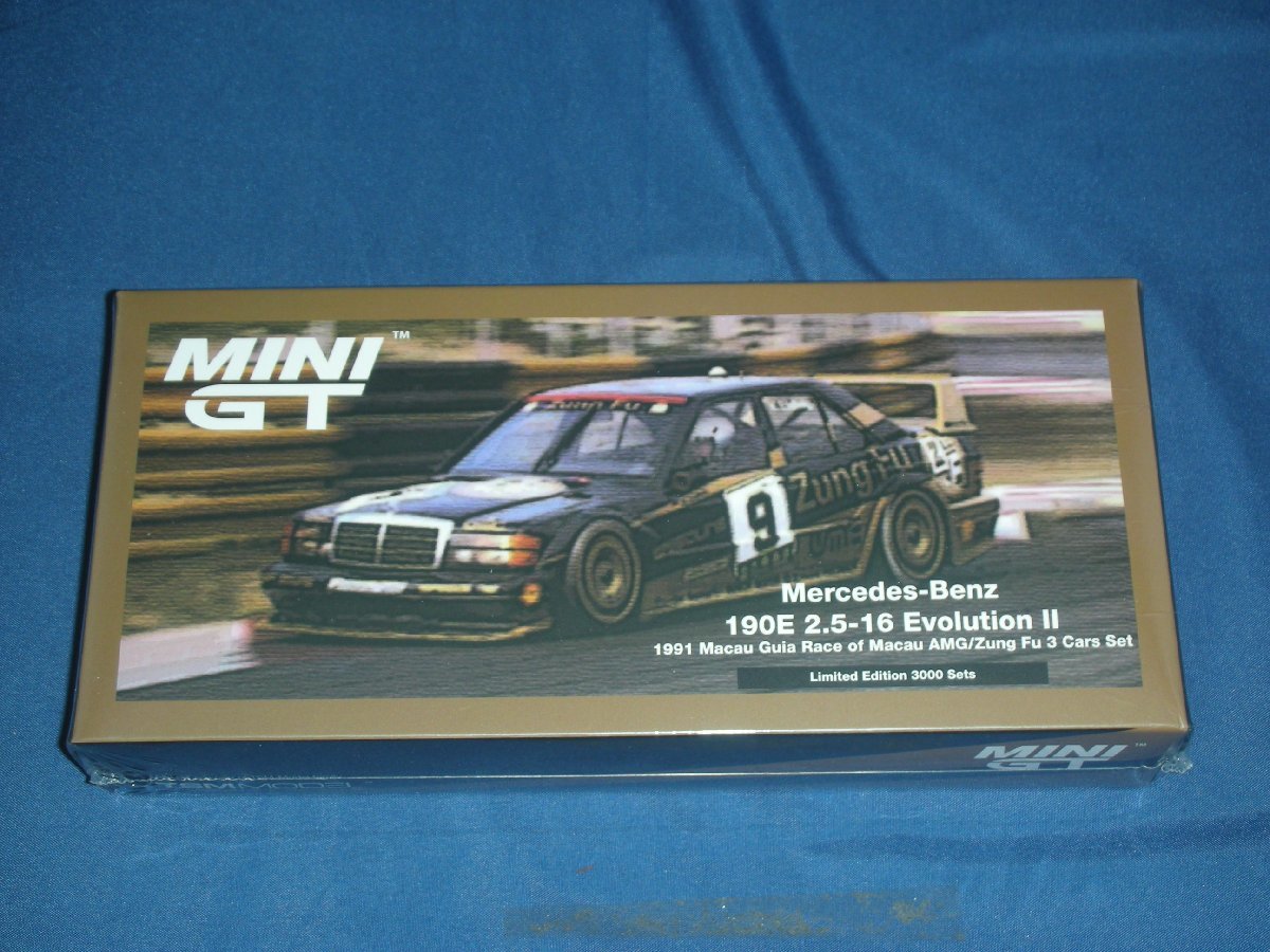 MINIGT 1/64 Mercedes-Benz 190E 2.5-16 Evolution II 1991 Macau Guia Race of Macau AMG/Zung Fu 3 Car Set_画像1