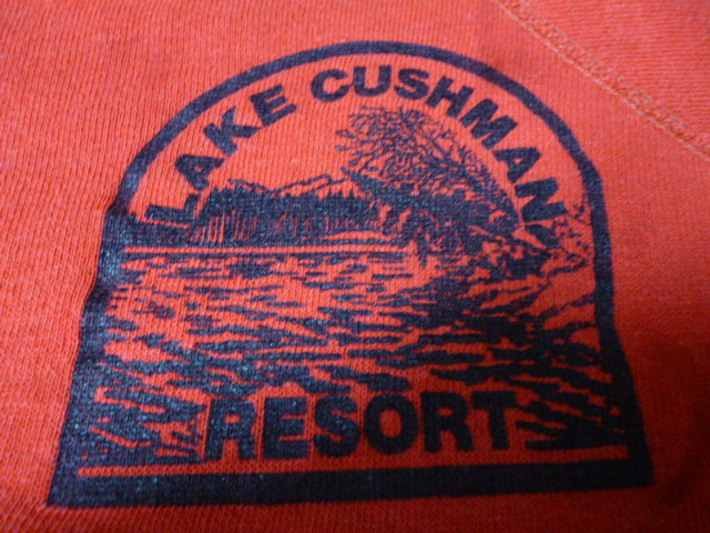 USA古着　70s スウェット シャツ 半袖 ショートスリーブ 赤 LAKE CUSHMAN RESORT トレーナー ビンテージ _画像4