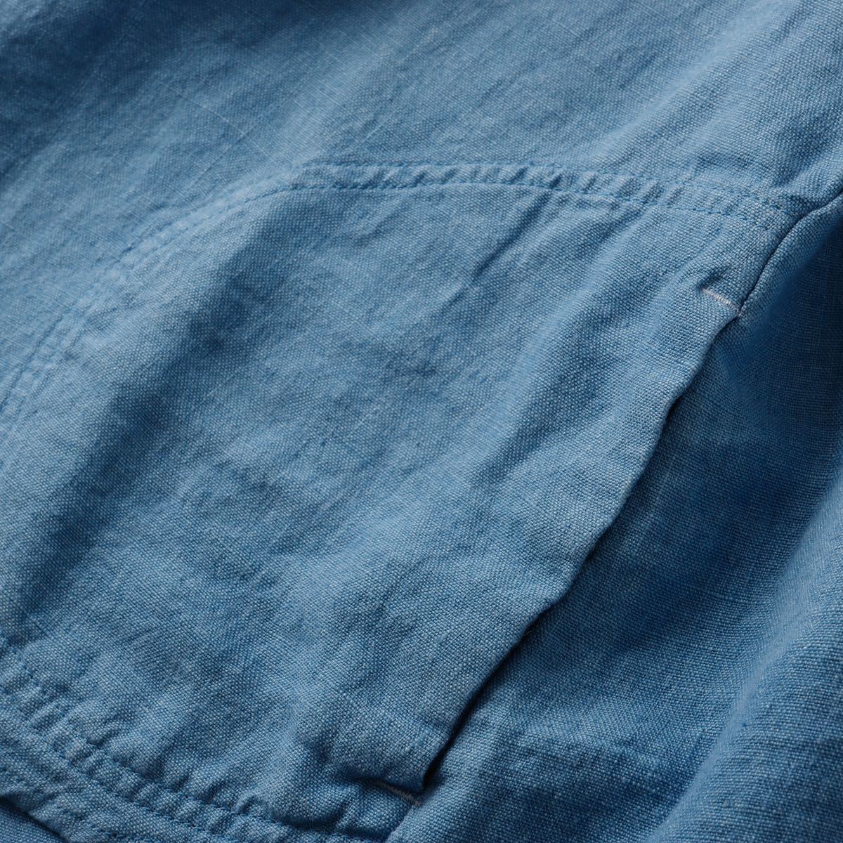 【極美品】GROWN IN THE SUN indigo linen shirt EASY SHIRT インディゴリネン イージー シャツ XL相当 SUNSHINE＋CLOUD 日本製 定価2.4万