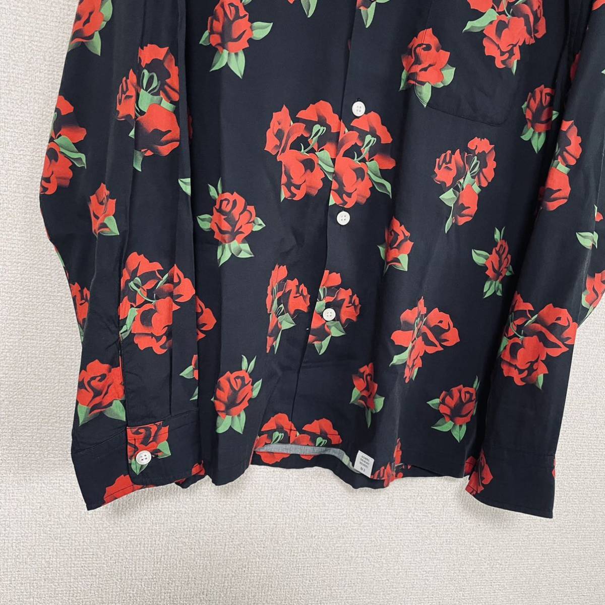  новый товар не использовался BEDWIN & THE HEARTBREAKERSbedo wing Kimutaku Kimutaku Kimura Takuya "надеты" гавайская рубашка искусственный шелк роза длинный рукав 