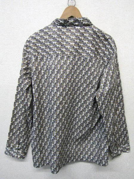 V1988：日本製 NOT CONVENTIONAL ノットコンベンショナル 長袖シャツ 柄シャツ ペイズリーシャツ 白 F オープンカラーシャツ:35の画像5