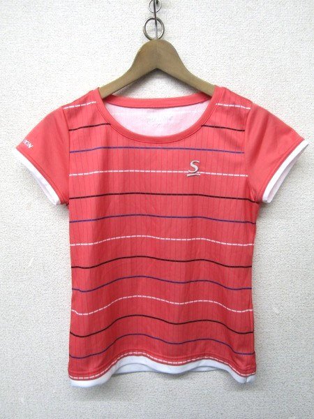 V2044：SRIXON スリクソン 半袖Tシャツ 半袖カットソー 半袖シャツ ピンク M レディース ゴルフウェア ゴルフシャツ:35_画像1