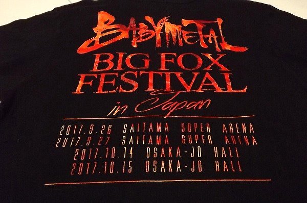 n5935:BABYMETAL（ベビーメタル） 2017年 BIG FOX FESTIVAL ライブTシャツ/黒/L:35の画像4