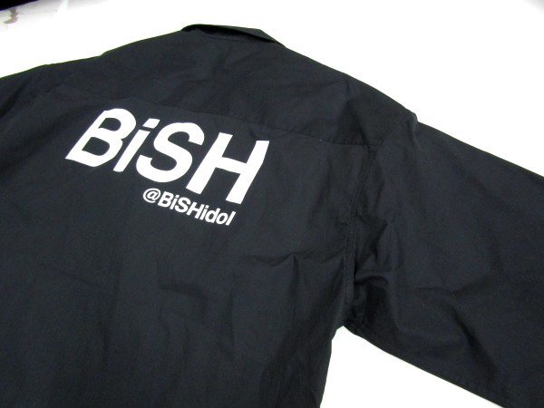 V2046：BISH × GU 半袖シャツ 開襟シャツ 黒 M グッズ:35