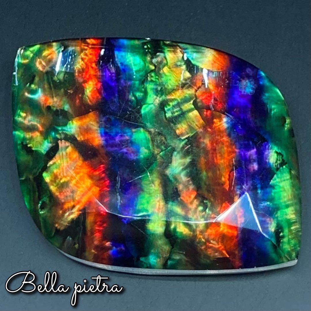  beautiful . color! high quality * rare * Anne mo light loose Stone da Brett unset jewel gem Ammolite opal . rainbow color 74.45ct natural fossil one point thing 112