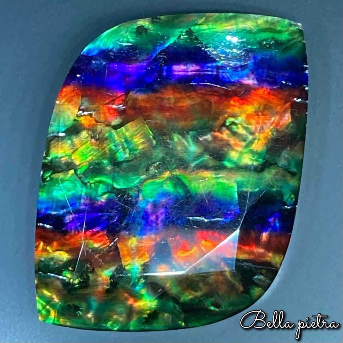  beautiful . color! high quality * rare * Anne mo light loose Stone da Brett unset jewel gem Ammolite opal . rainbow color 74.45ct natural fossil one point thing 112