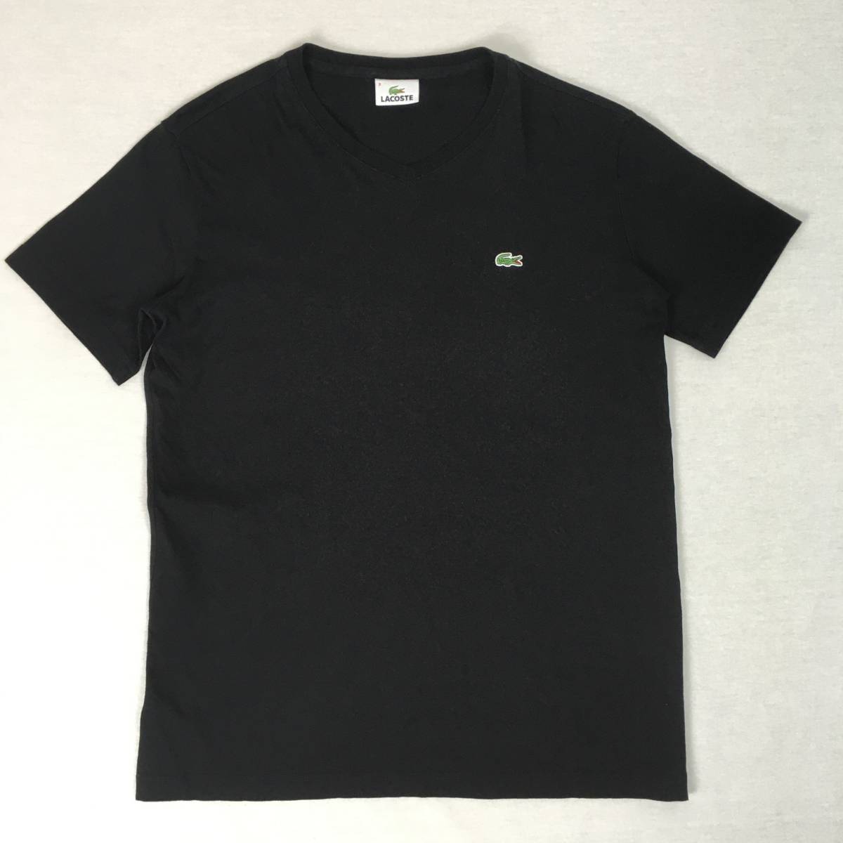 LACOSTE ラコステ TH165EL 日本製 Tシャツ サイズ3 ブラック Vネック 半袖_画像1