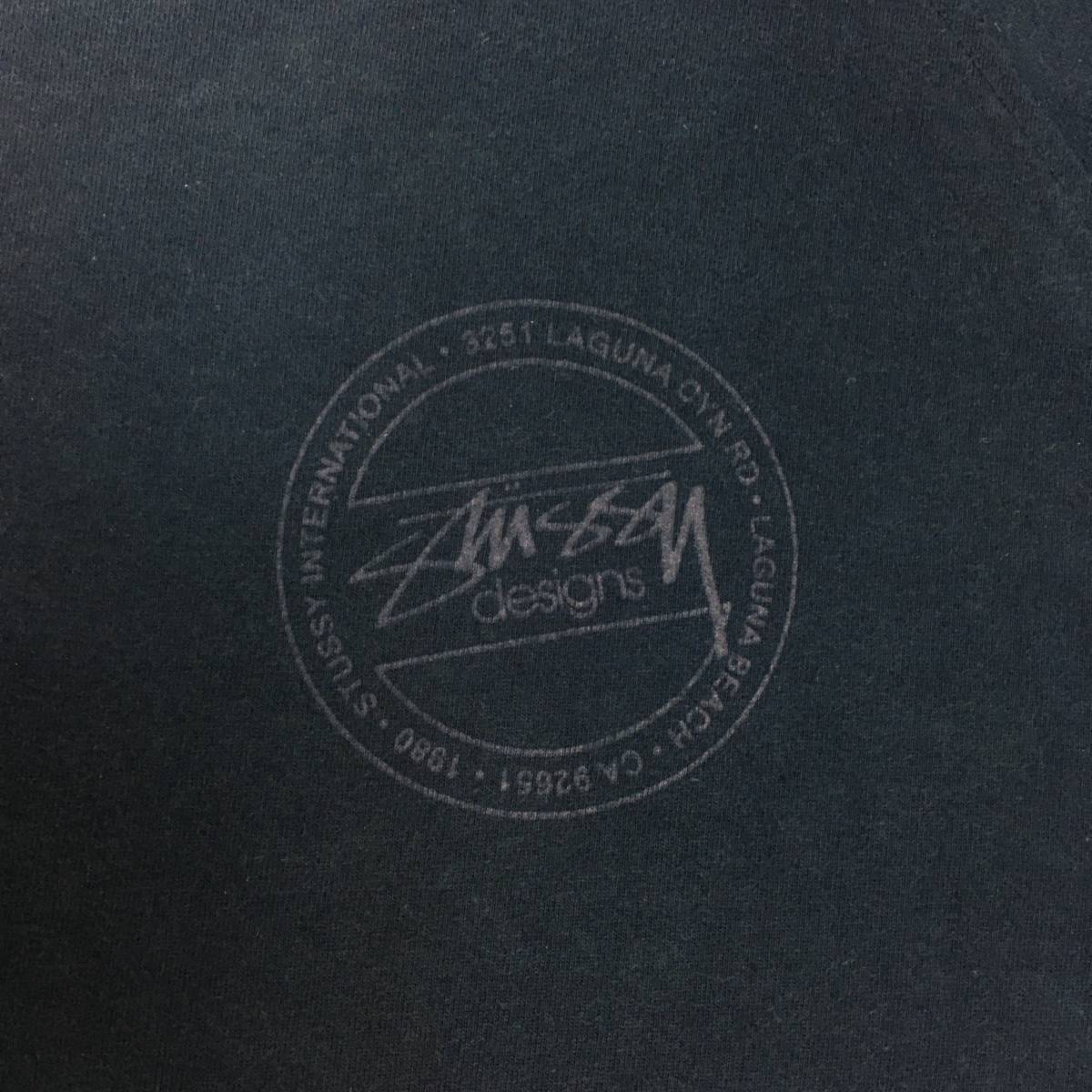 STUSSY ステューシー ラグラン 七分袖 Tシャツ バックプリント Mサイズ ネイビー_画像4