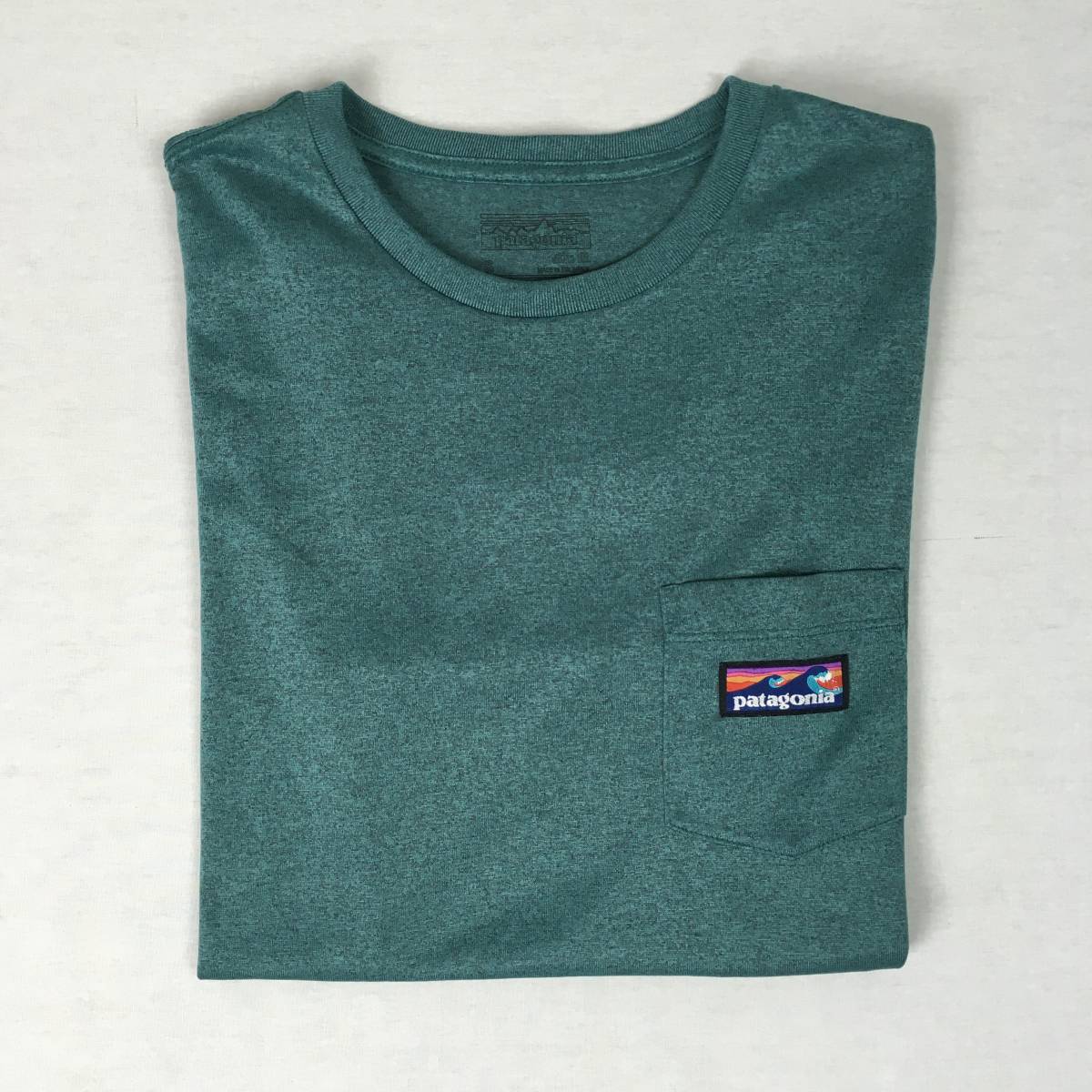 Patagonia パタゴニア Tシャツ 胸ポケット Sサイズ スリムフィット 半袖 グリーン_画像6