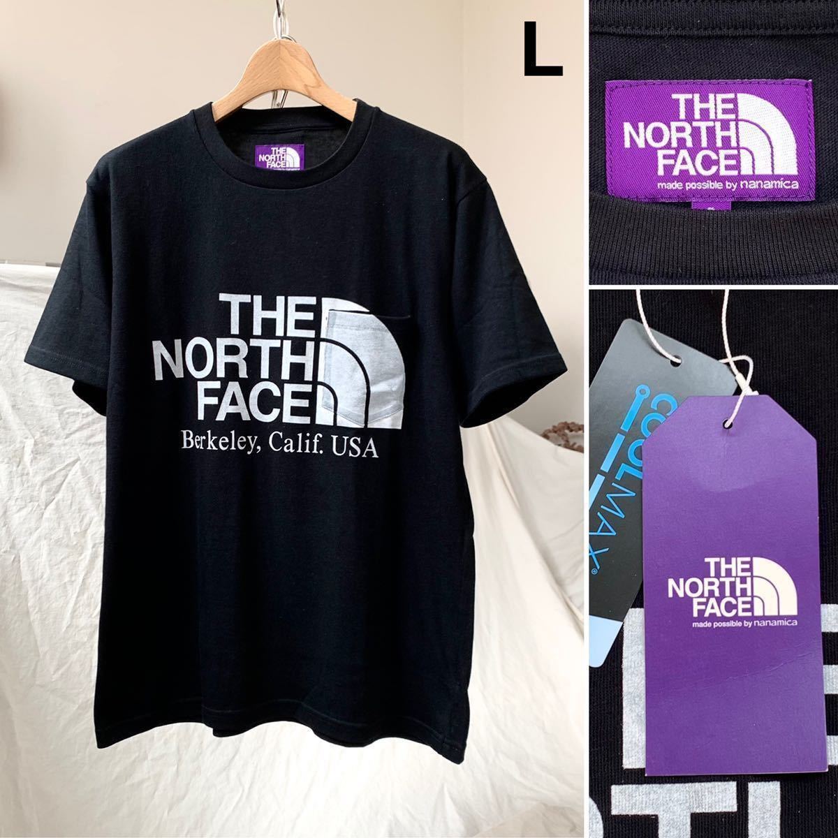 L 新品正規 ノースフェイスパープルレーベル ポケット ロゴ Tシャツ 黒 ブラック THE NORTH FACE メンズ NT3108N 2021SS ナナミカ 希少