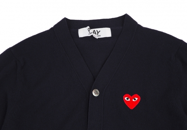 プレイ コムデギャルソンPLAY COMME des GARCONS ハートワッペンニットカーディガン 紺M 【レディース】_画像3