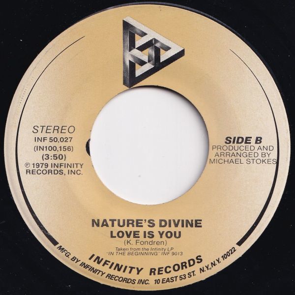 Nature's Divine I Just Can't Control Myself / Love Is You Infinity US INF 50,027 203200 DISCO ソウル ディスコ レコード 7インチ 45_画像2