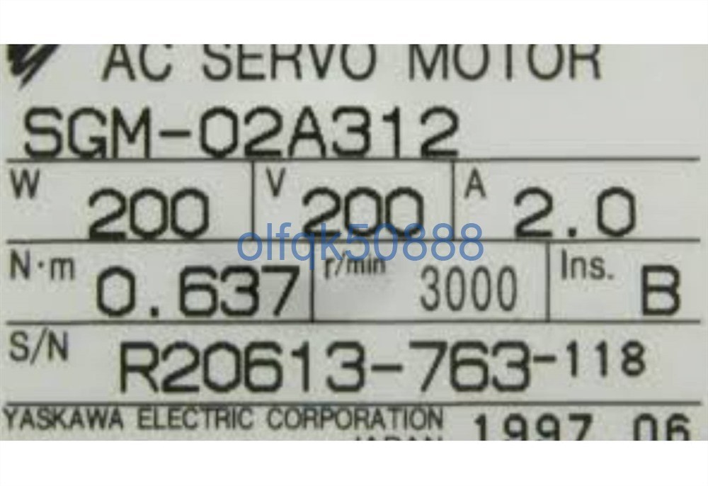 新品◆税込 東京発 代引可◆ YASKAWA / 安川電機 サーボモーター SGM-02A312 【６ヶ月保証】_画像1