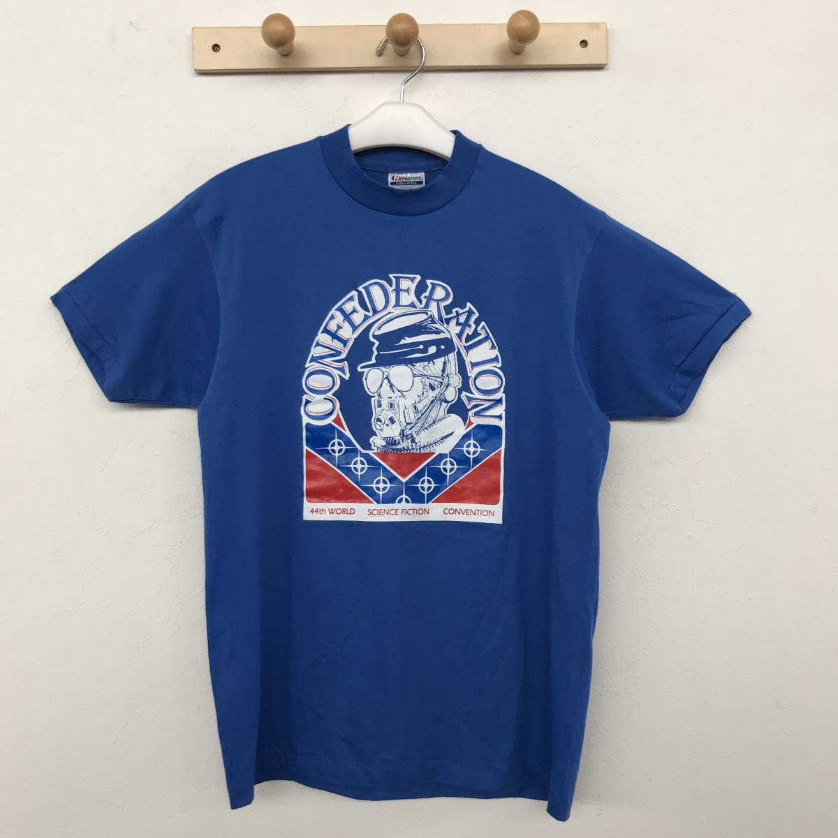 Hanes Fifty-Fifty 80's USA製 青タグ 1986年 第44回 世界SF大会 記念Tシャツ 美品(ほぼ未着用) size 42-44