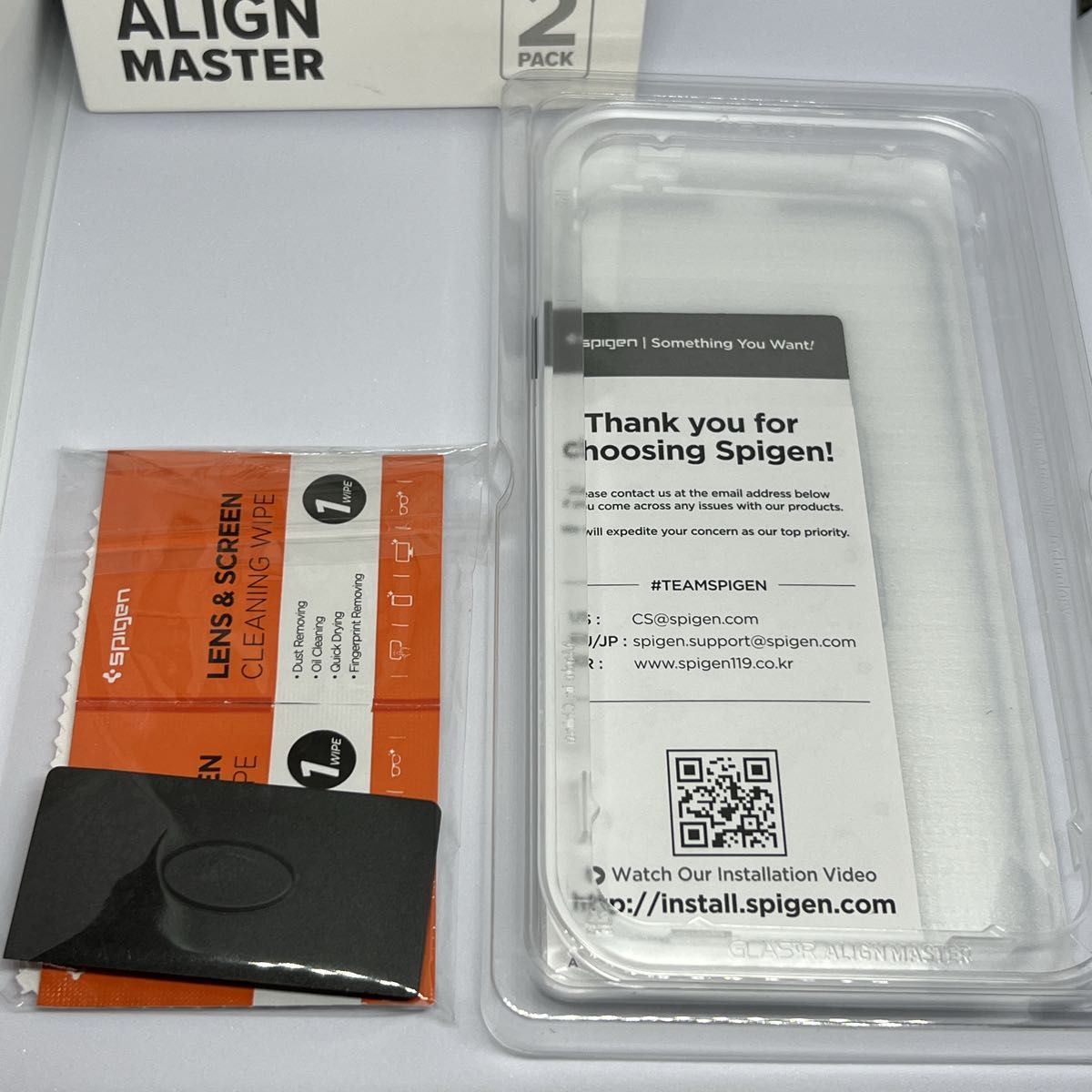 Spigen★AlignMaster全面保護ガラスフィルムiPhone14Plus iPhone13ProMaxガイド枠付2枚入