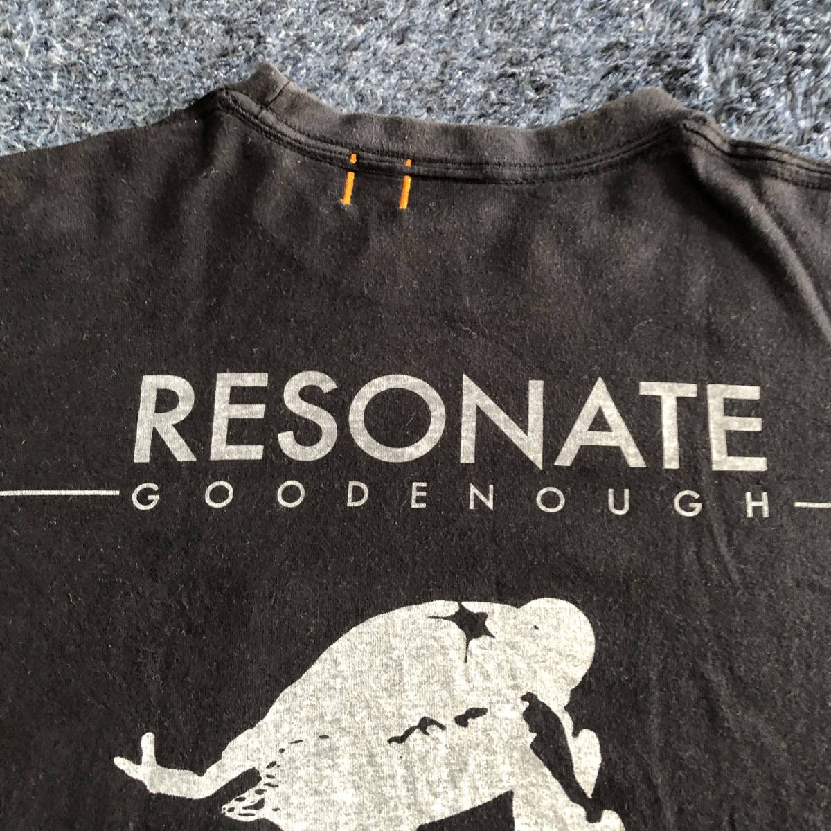 resonate goodenough　黒　tシャツ　バックプリント　スケート　TEE　BLK　リゾネイトグッドイナフ　裏原　日本製　ポケTEE_画像5