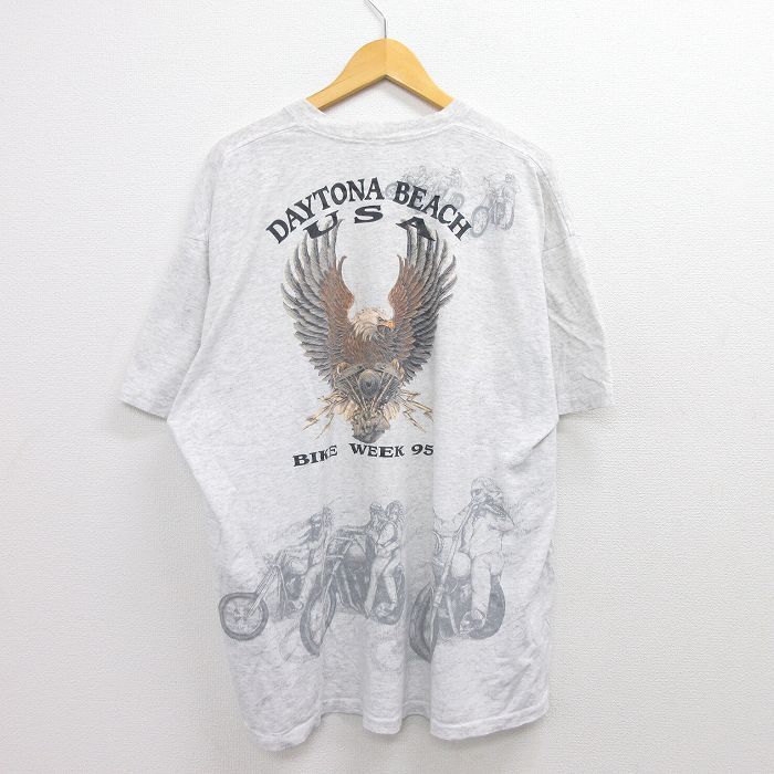 XL/古着 半袖 ビンテージ Tシャツ メンズ 90s デイトナビーチ バイク