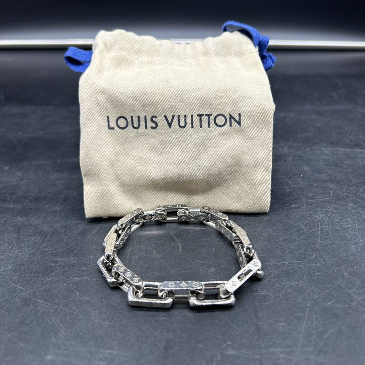 Louis Vuitton Monogram Chain Bracelet (M64224, M64223)