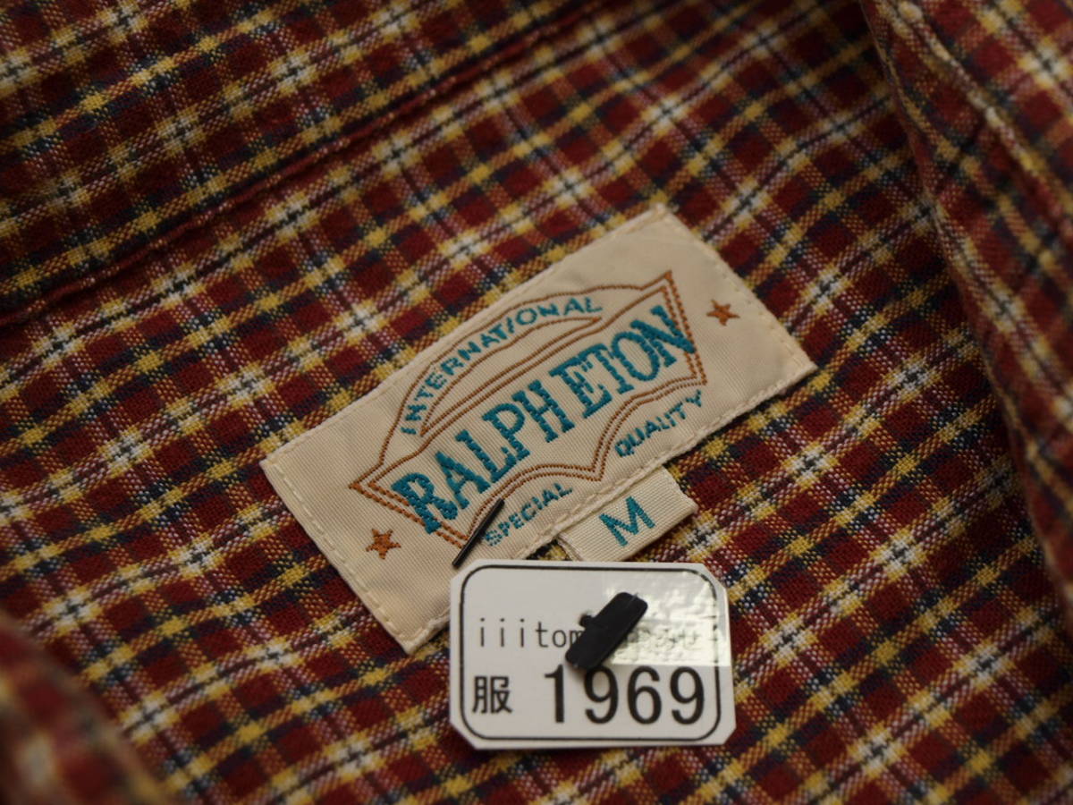 ♪服1969♪ 長袖　チェック柄のシャツ RALPH ETON　ラルフイートン サイズＭ Used ～iiitomo～_画像6