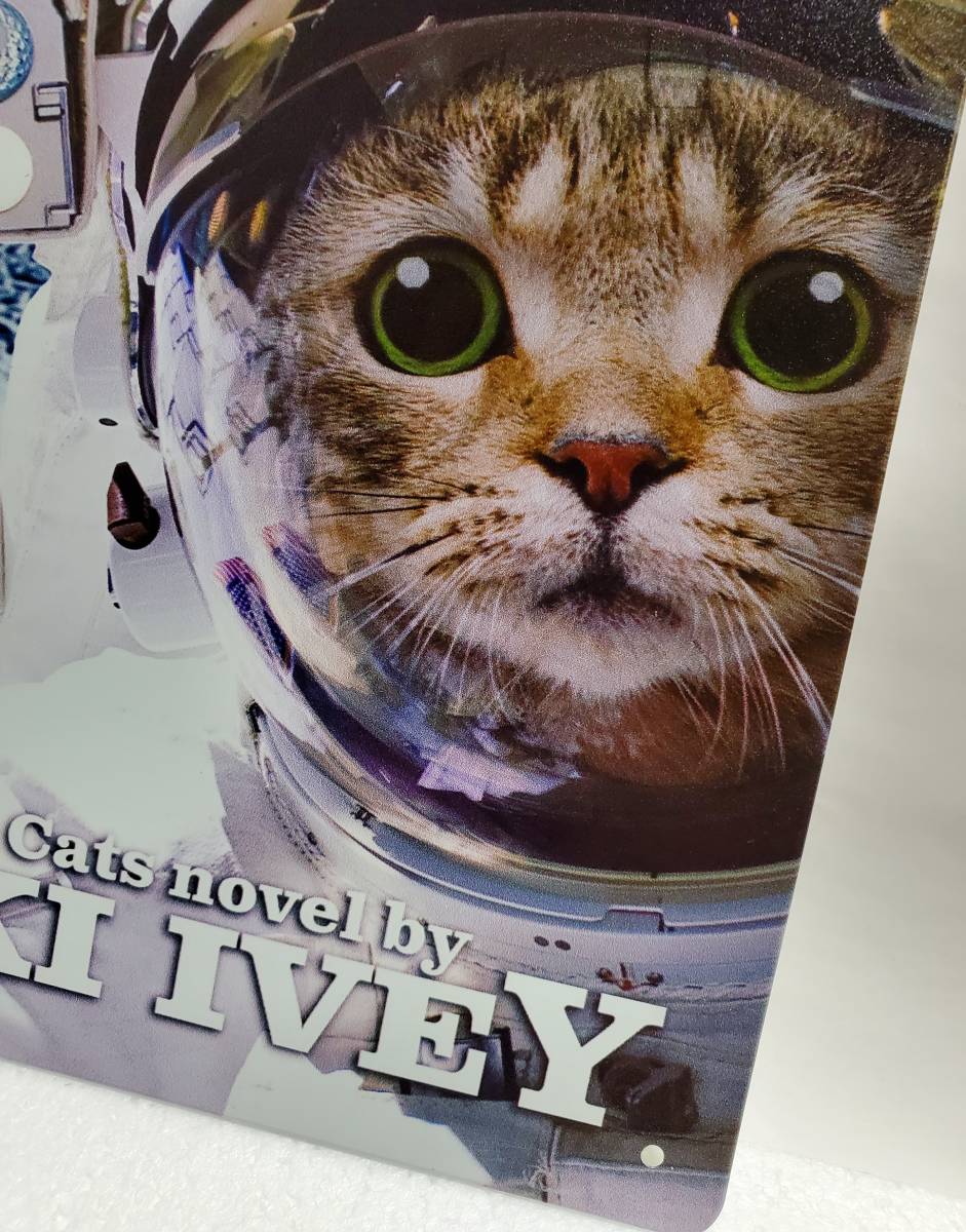 ブリキ看板　HANAKO　レトロ　猫の看板　T45　茶トラ　キジトラ　SPACE CAT　猫の宇宙士　ウェルカムボード_画像7