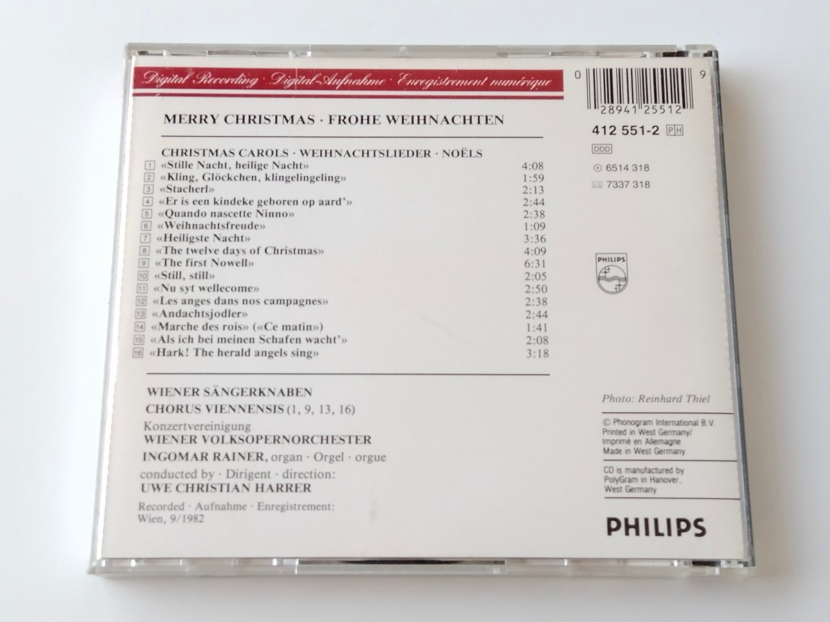 【83年西独プレス蒸着盤】ウィーン少年合唱団 VIENNA BOY'S CHOIR / MERRY CHRISTMAS 国内仕様CD 30CD-100(PHILIPS412 551-2) 純正ケース盤の画像2