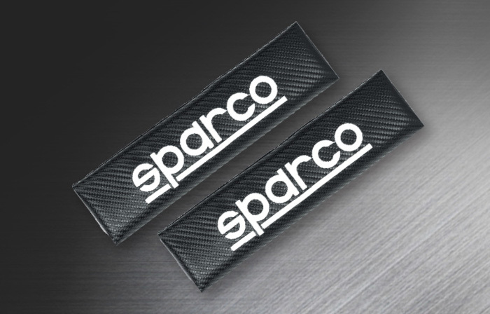 sparco CORSA スパルコ コルサ ショルダーパット ブラック カーボン 2インチ 2個セット SPC1206CB-J_画像1