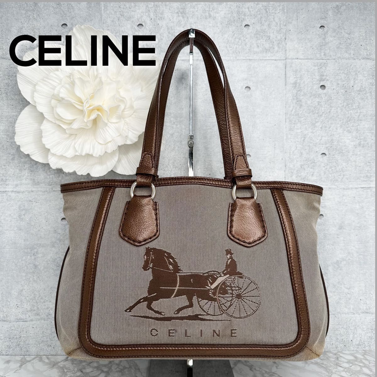 CELINE セリーヌ 馬車ロゴ トートバッグPMショルダーバッグ CELINE セリーヌ 馬車ロゴ トートバッグPMショルダーバッグ