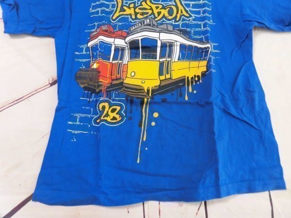 ei-2104　■　EUROTODR　■ 子供服　Tシャツ　　半袖　青　サイズ130位　海外電車の絵の半袖Tシャツ_画像8