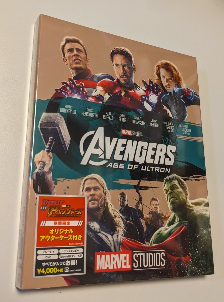 M 新品 期間限定アウターケース仕様 アベンジャーズ／エイジ・オブ・ウルトロン MovieNEX DVD＋クラウド対応＋Blu-ray 4959241760159