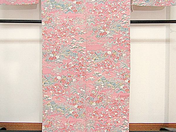 リユース・加賀染小紋きもの・157cm◎Ｎ6677_画像4