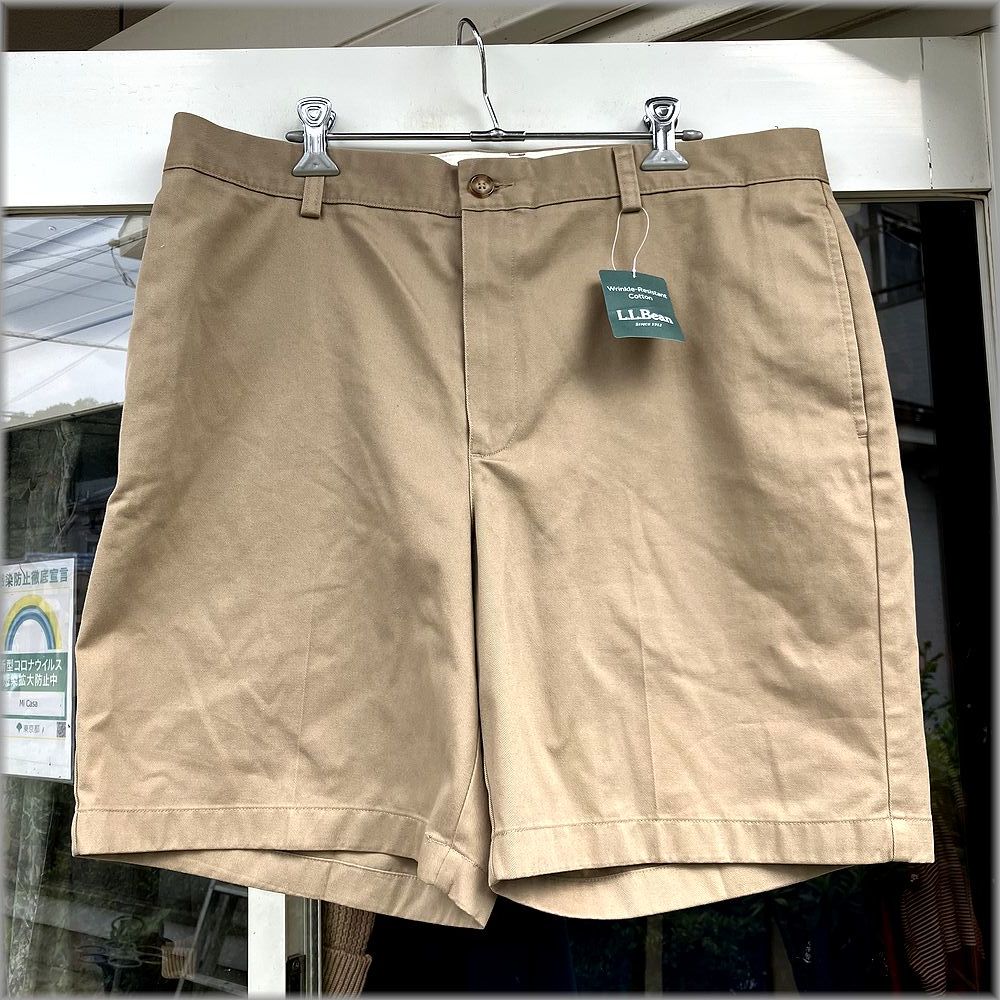 ★LLビーン　CLASSIC FIT　未使用　デッドストック　コットン　ショートパンツ　size 36★検 bean ショーツ 短パン カーキ チノパン 古着_画像1