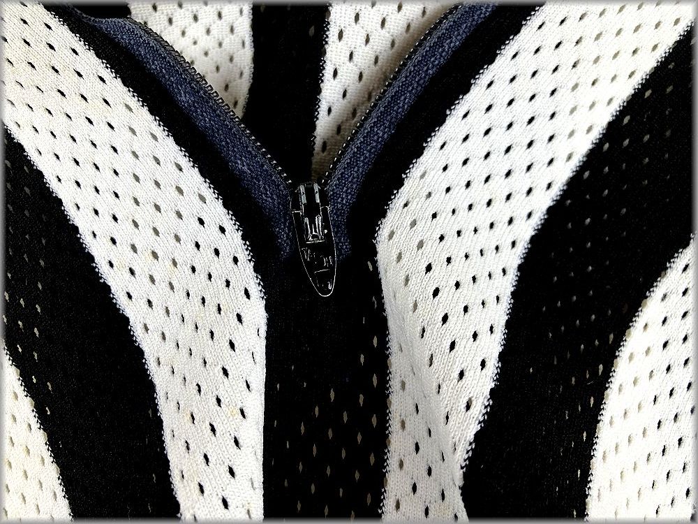 ★ラッセル RUSSELL 70s 80s USA製 半袖 レフェリーシャツ XL メッシュ 黒×白★検 レフリー 金タグ ビンテージ ポロシャツ 古着の画像6