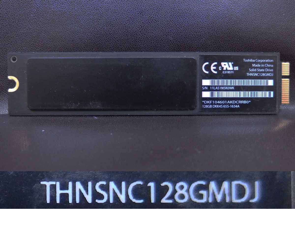 ssd36 APPLE SSD TS128C 128GB (Toshiba THNSNC128GMDJ) 中古品_画像1