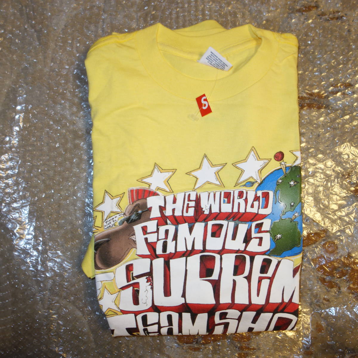 即決 supreme ワールドフェイマス TEE 黃色 M