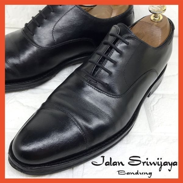 即決 Jalan Sriwijaya ジャランスリウァヤ メンズ 5.5 24.5 レザービジネスシューズ ストレートチップ ドレス フォーマル カジュアル 靴 黒