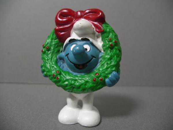 SmurfスマーフPVCフィギュア クリスマスオーナメント リース SmurfスマーフPVCフィギュア クリスマスオーナメント リース