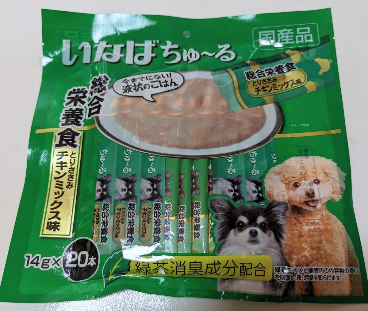 いなば　犬用　ちゅ〜る　総合栄養食　とりささみ　チキンミックス　成犬用(14g×20本)