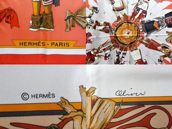 新品同様♪ HERMES カレ140 シルクスカーフ カチナ レッド×ホワイト カーミット・オリバー SILK100％ HERMS PARIS CARRE140 Kachinas ☆P_画像8