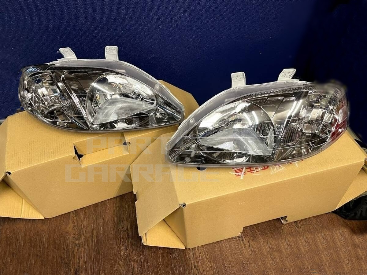 ★未使用★ホンダ純正 ヘッドライト 左/右 シビック タイプR CIVIC EK3 EK4 EK9 CK3 CK4 Ferio 3D HONDA HEADLIGHT TYPE R RACE ACURA 新品_画像1