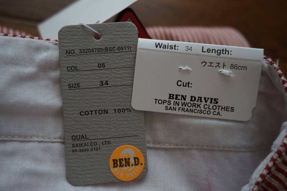 新品　◇　BEN　DAVIS　ベンデイビス　◇　ハーフパンツ　◇　size W34・86cm _画像3