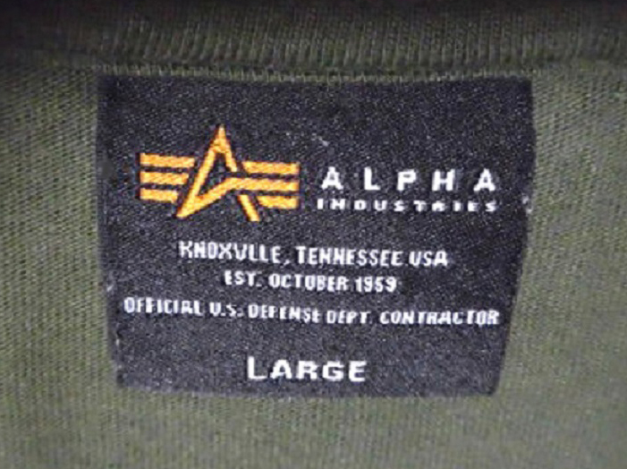 ALPHA アルファ Tシャツ 半袖 コットン カットソー OLV L 正規品 使用少 美品/アメリカ空軍U.S.A.F.米空軍トップガンAVIREX_画像5